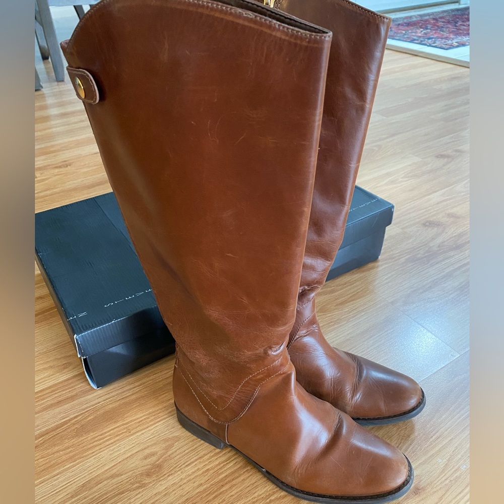 Steve madden brown leather below the knee boots